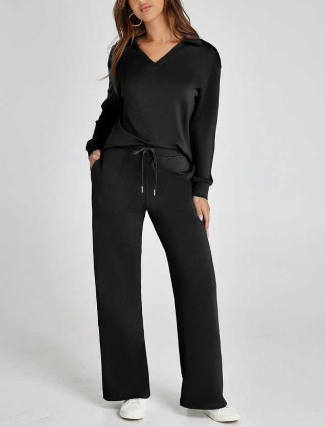 Lounge Set | Half-Zip | Wide Leg | Tracksuit | Women's Loungewear-Grace Aura