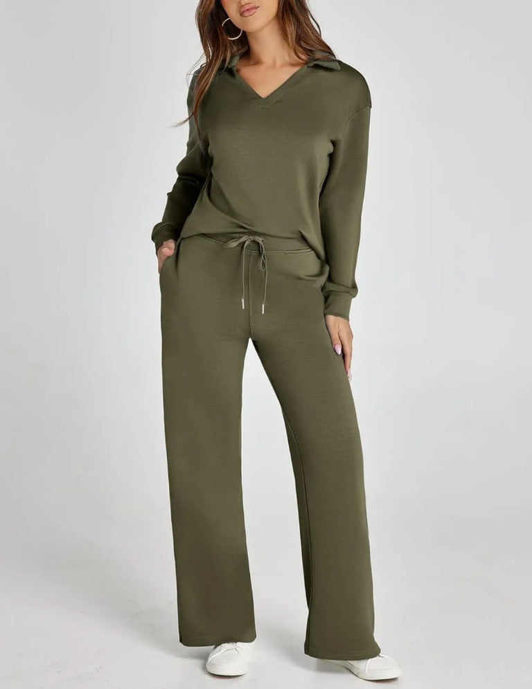 Lounge Set | Half-Zip | Wide Leg | Tracksuit | Women's Loungewear-Grace Aura