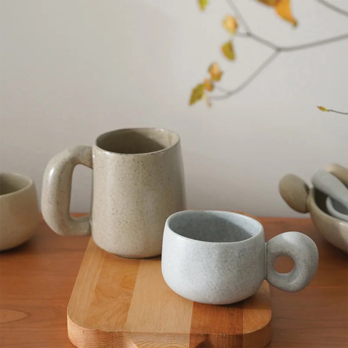 Handmade Stone Mugs Louv - Unique Ceramic Dishware for a Touch of Elegance