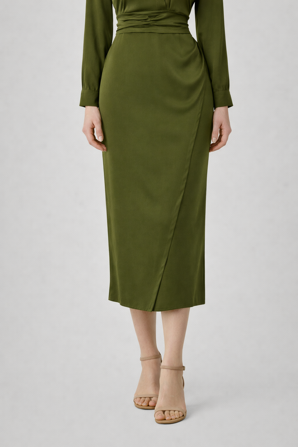 Elegant und Bequeme Lange Maxikleid aus Grüner Mischbaumwolle Damen