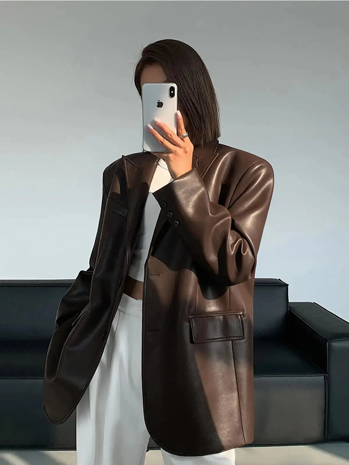 MEWE | Oversized Textured Finish Blazer with Sharp Lapel and Modern Silhouette Mewe London