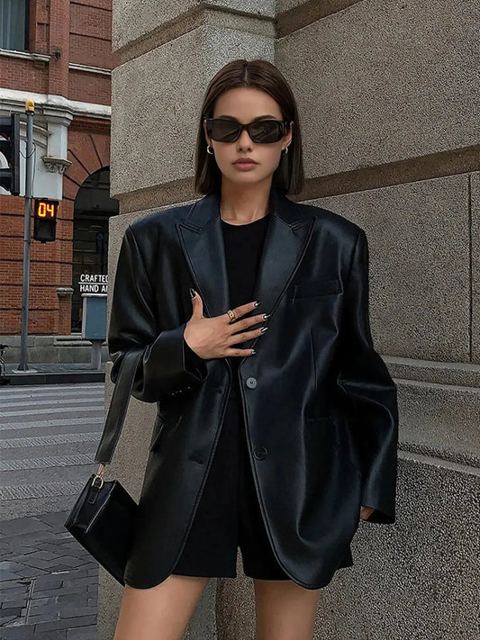 MEWE | Oversized Textured Finish Blazer with Sharp Lapel and Modern Silhouette Mewe London