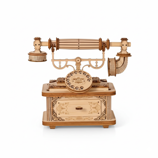 EuroDial – Vintage Europese 3D Houten Telefoon Puzzel