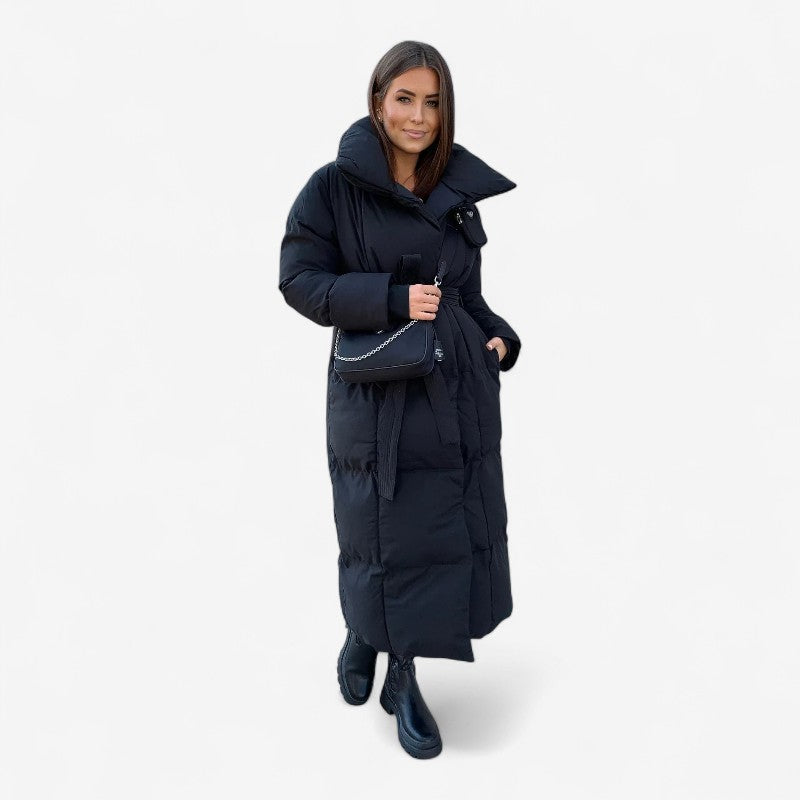 Natalie – Jas met lange mouwen tailleband en zakdetails