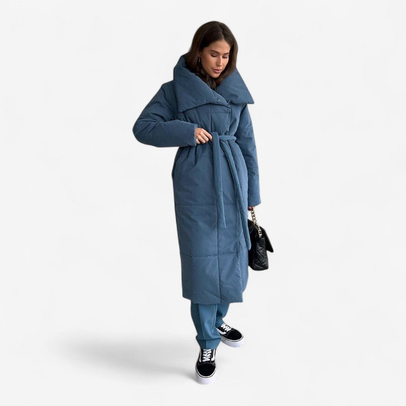 Natalie – Jas met lange mouwen tailleband en zakdetails
