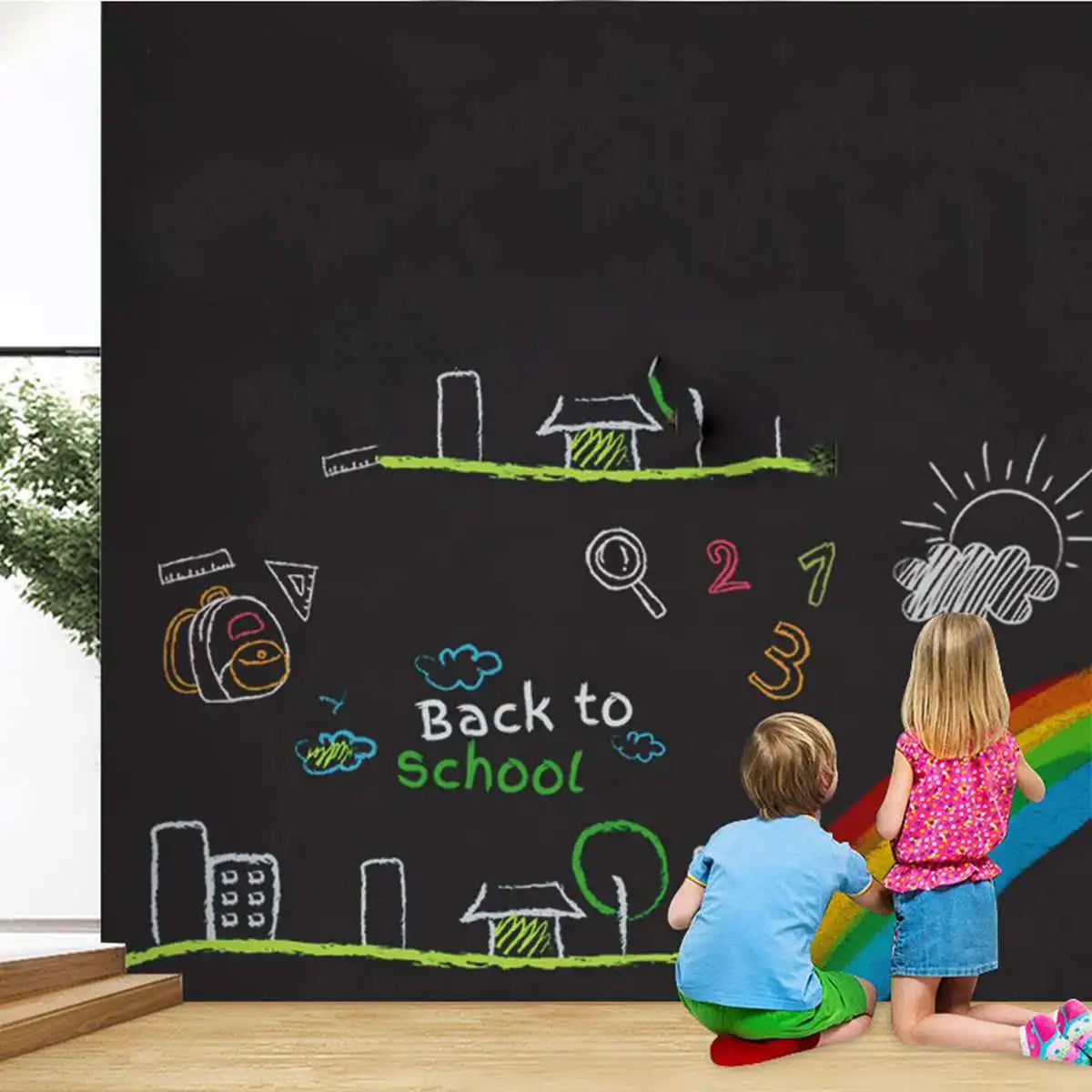 Magnetisches Wandtafel-Set für Kinder 45x100 cm, abnehmbar und selbstklebend