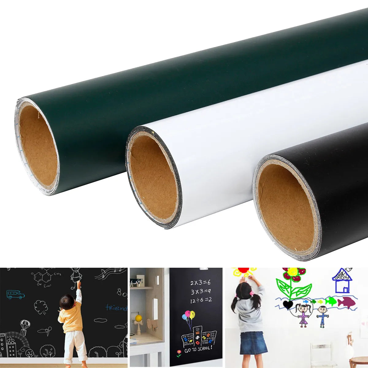 Magnetisches Wandtafel-Set für Kinder 45x100 cm, abnehmbar und selbstklebend