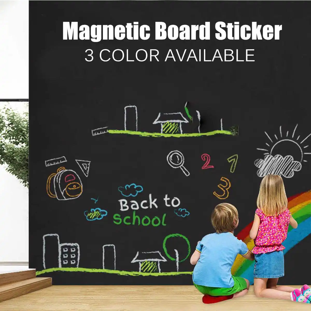 Magnetisches Wandtafel-Set für Kinder 45x100 cm, abnehmbar und selbstklebend
