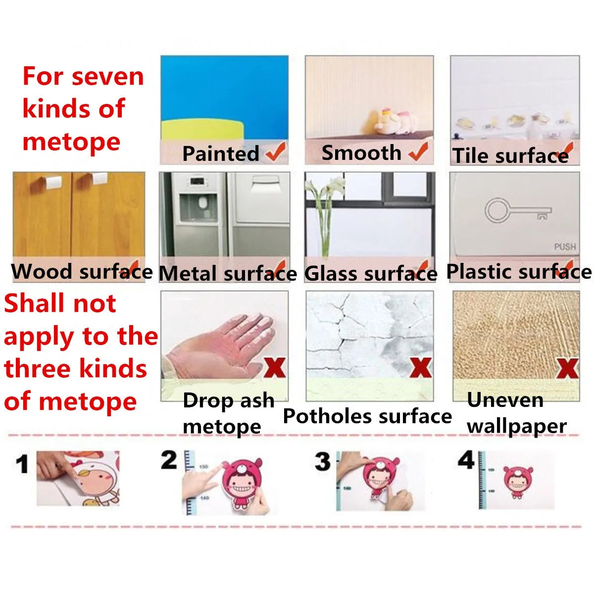 Magnetisches Wandtafel-Set für Kinder 45x100 cm, abnehmbar und selbstklebend