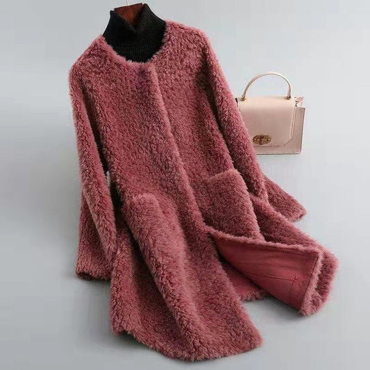 Natalia | Zimowy płaszcz damski z kożuchem