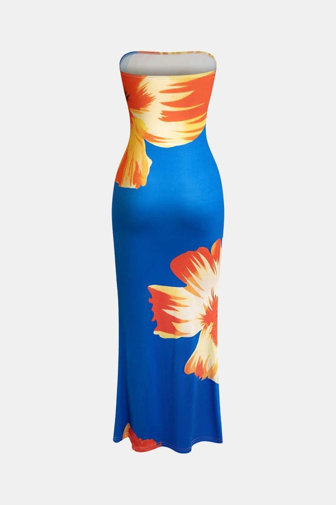 Margarette – Floral Strapless Midi Dress