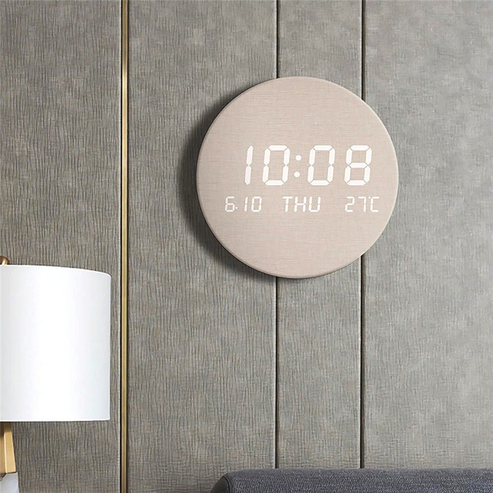 Royallure Svenna Wall Clock – Minimalist Scandinavian Design, Digital Display, Rechargeable & Lightweight