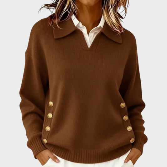 Humaira - Jersey Con Cuello En V y Botones