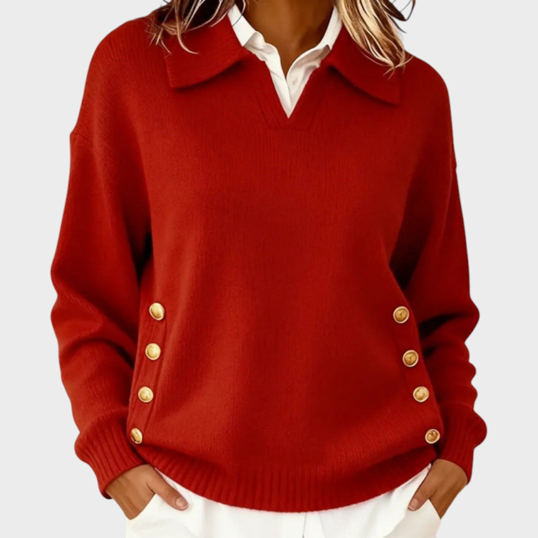 Humaira - Jersey Con Cuello En V y Botones