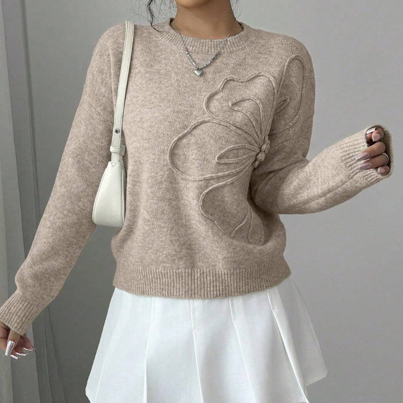 Selvianora - Pull en Tricot à Manches Longues avec Motif Papillon