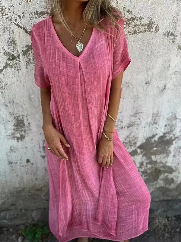 V-neck Dress for  Women's | Lightweight Cotton
