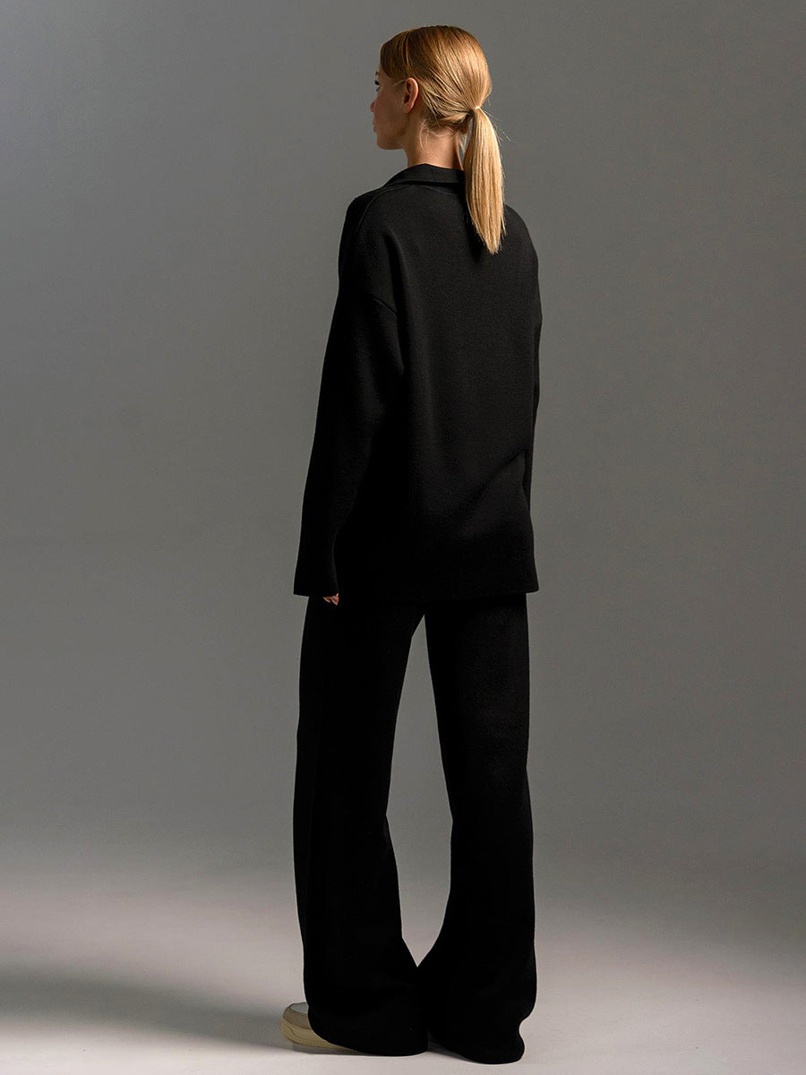 Hannah – Ensemble lounge 2 pièces à col et coupe décontractée femme