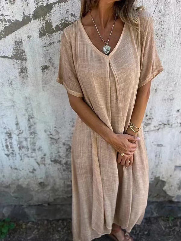 V-neck Dress for  Women's | Lightweight Cotton