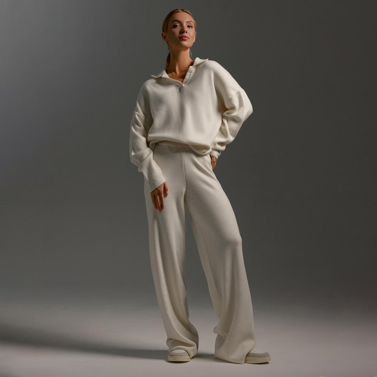 Hannah – Ensemble lounge 2 pièces à col et coupe décontractée femme