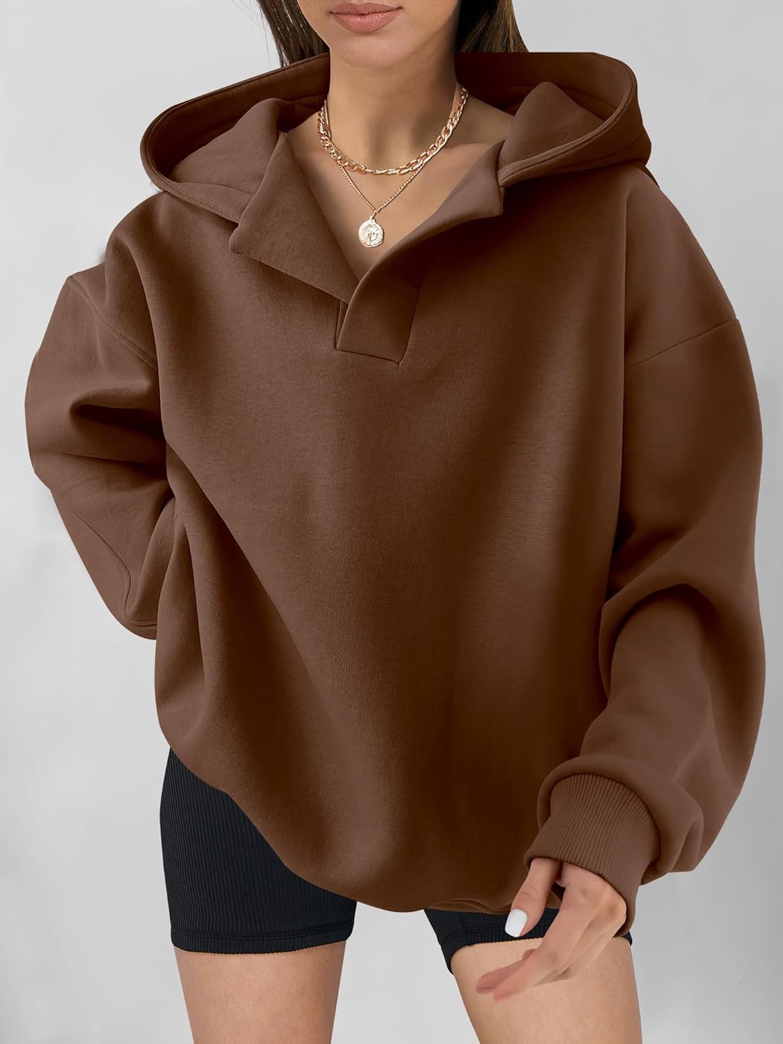 Nayeli Sweat Femme – Sweat à Capuche Ample Uni & Confortable pour un Style Décontracté Automne/Hiver