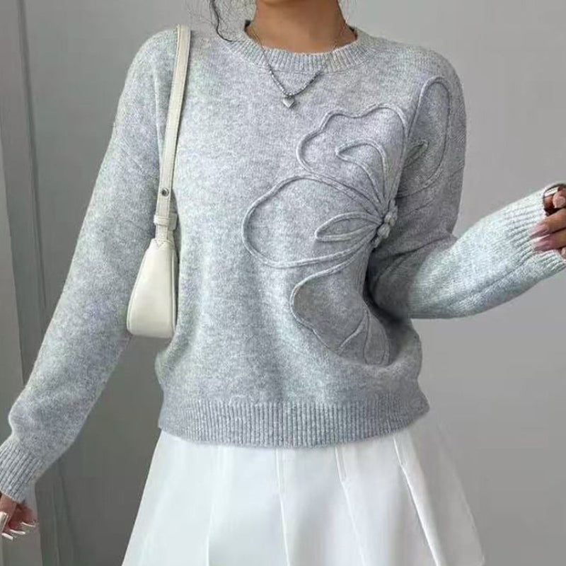 Selvianora - Pull en Tricot à Manches Longues avec Motif Papillon