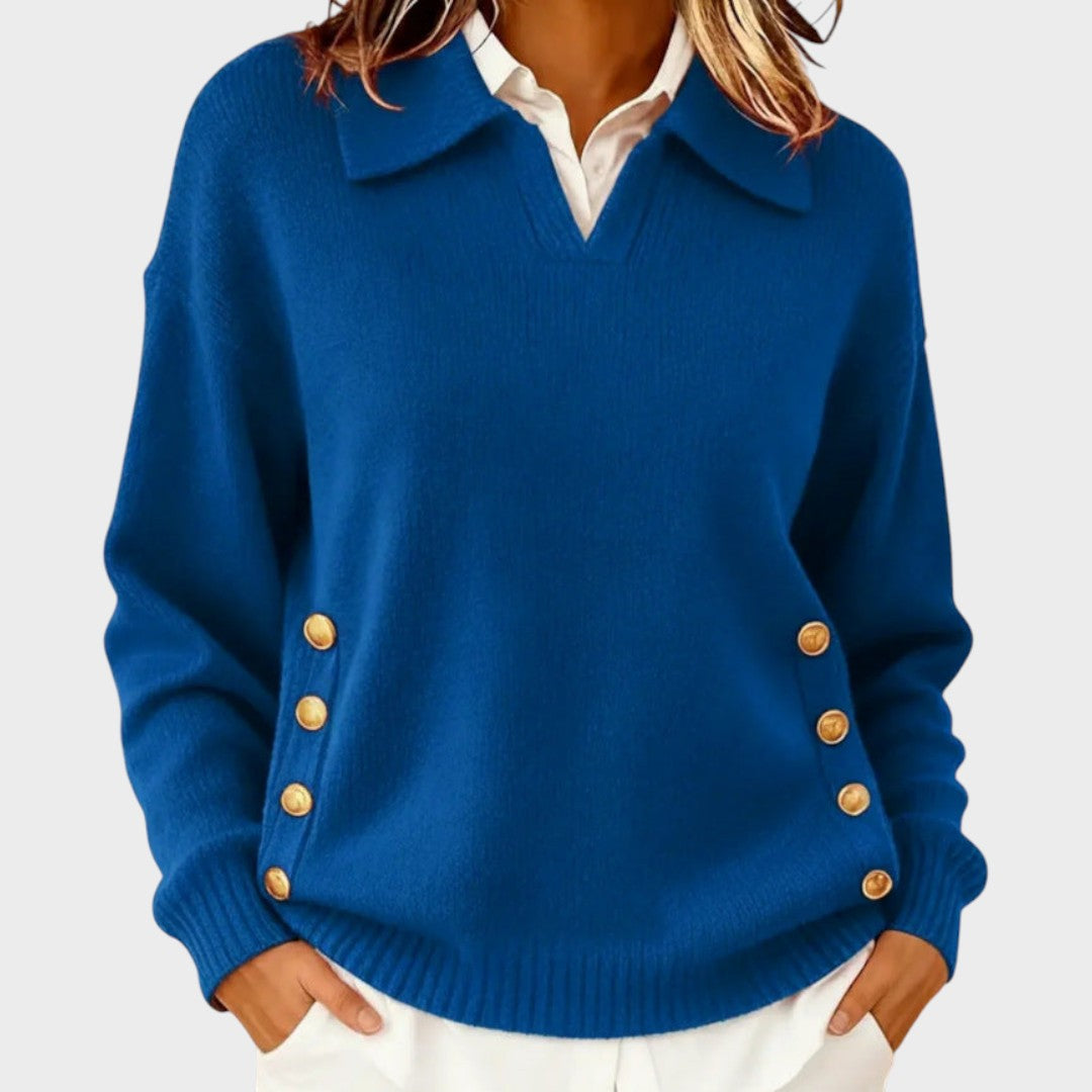 Humaira - Jersey Con Cuello En V y Botones