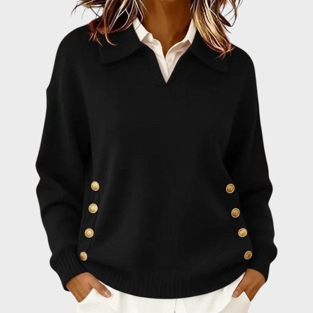 Humaira - Jersey Con Cuello En V y Botones