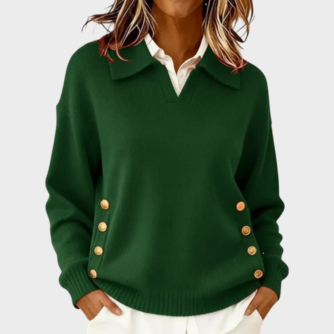 Humaira - Jersey Con Cuello En V y Botones
