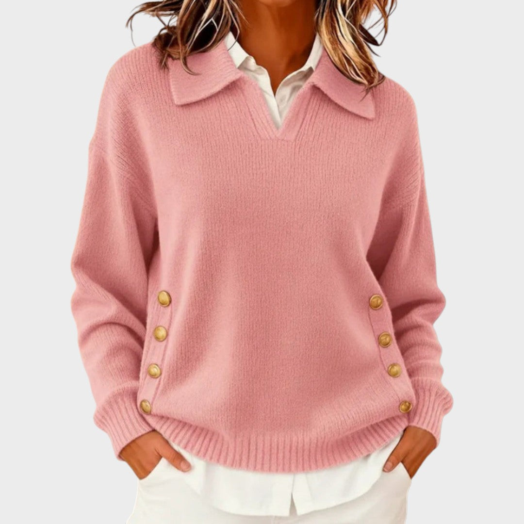 Humaira - Jersey Con Cuello En V y Botones