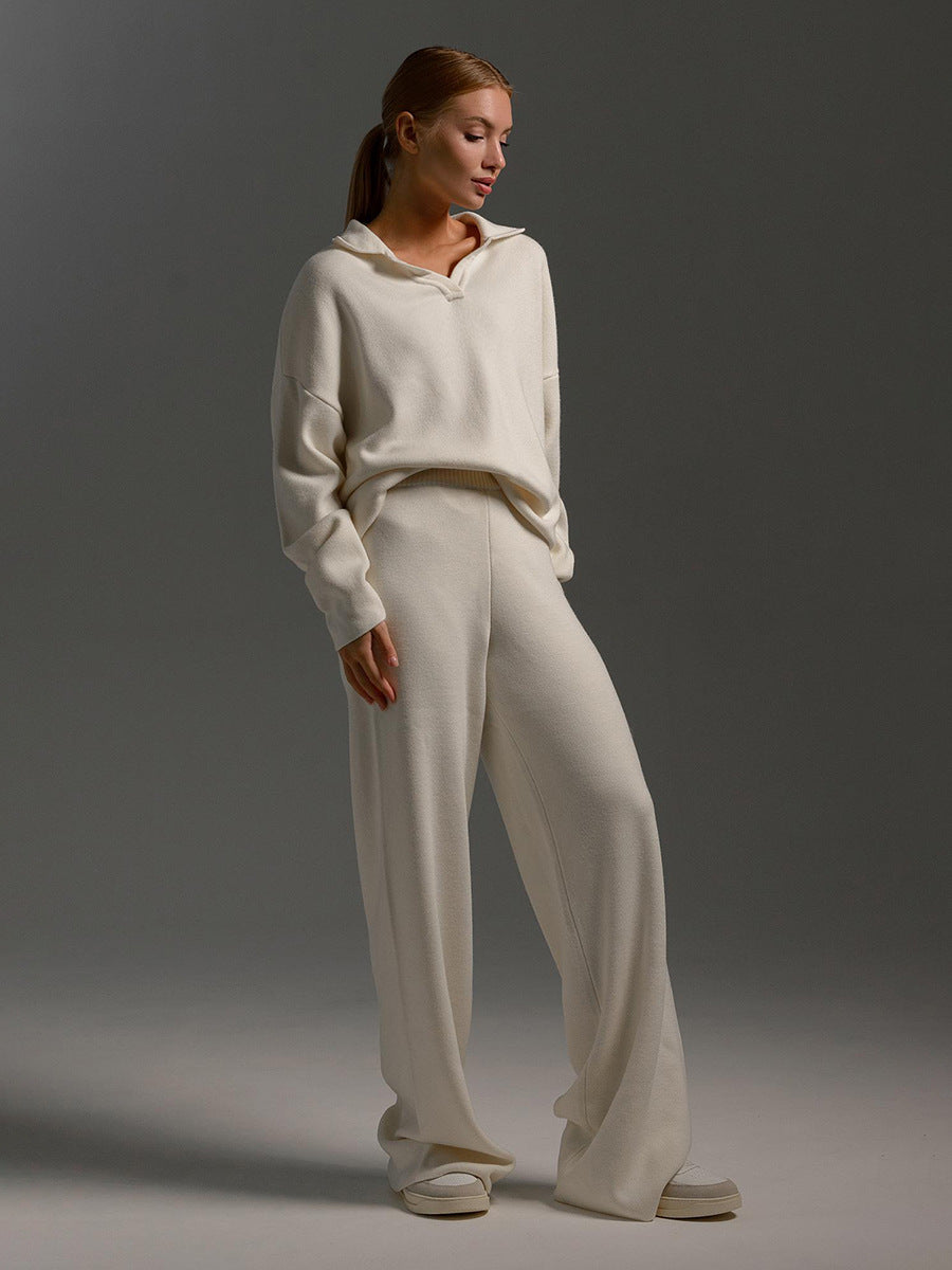 Hannah – Ensemble lounge 2 pièces à col et coupe décontractée femme