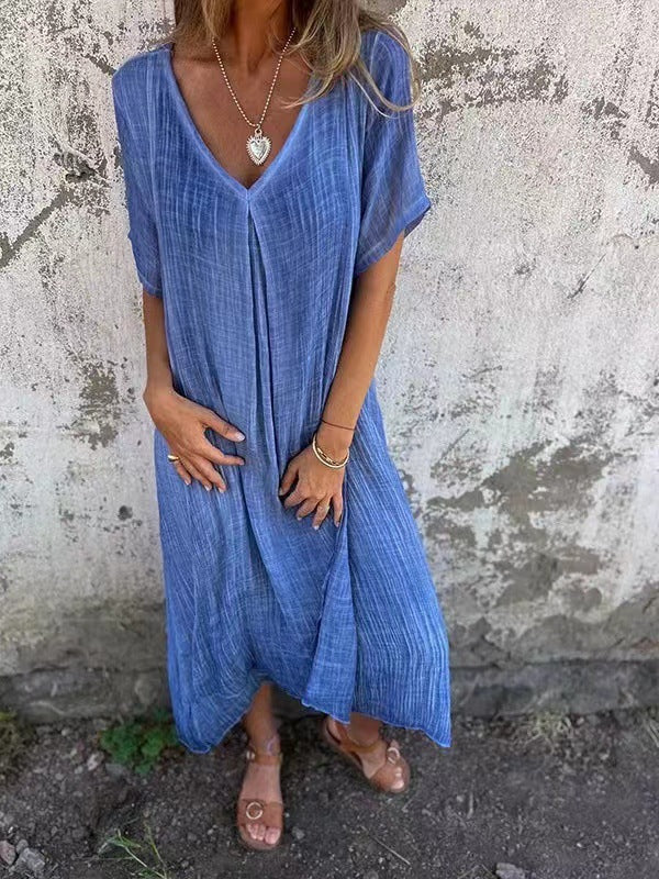 V-neck Dress for  Women's | Lightweight Cotton