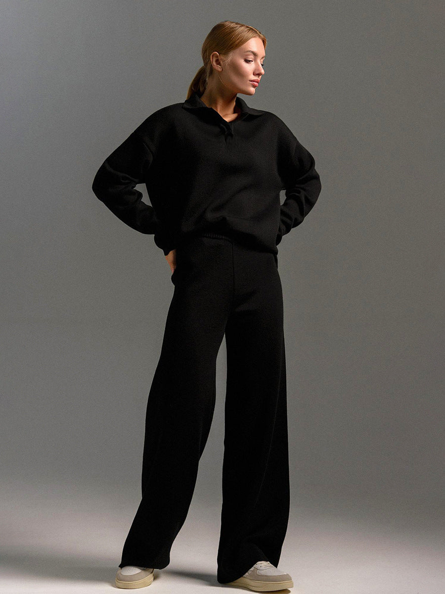 Hannah – Ensemble lounge 2 pièces à col et coupe décontractée femme