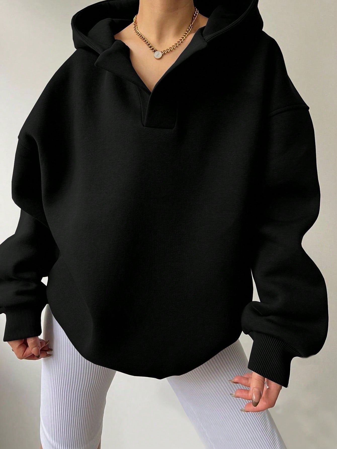 Nayeli Sweat Femme – Sweat à Capuche Ample Uni & Confortable pour un Style Décontracté Automne/Hiver