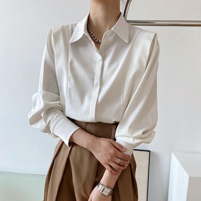 Chemise Satinée Premium pour Femme – Élégante Chemise à Manches Longues