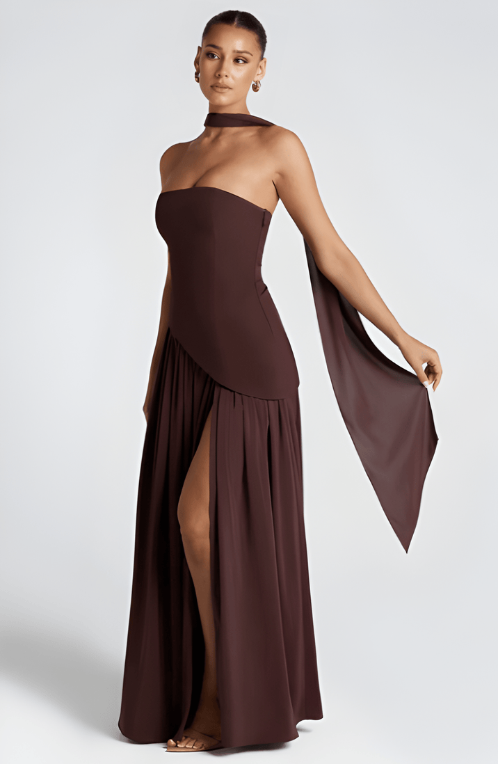 Annabel – Strapless Slit Maxi Dress