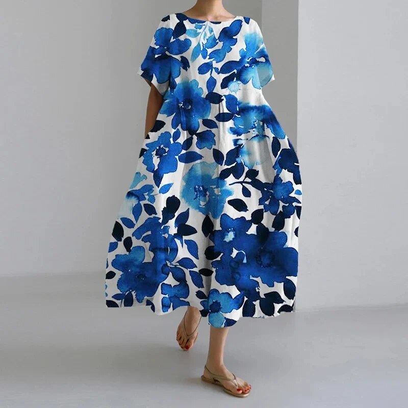 Women Maxi Dress Bohemian Floral Lightweight