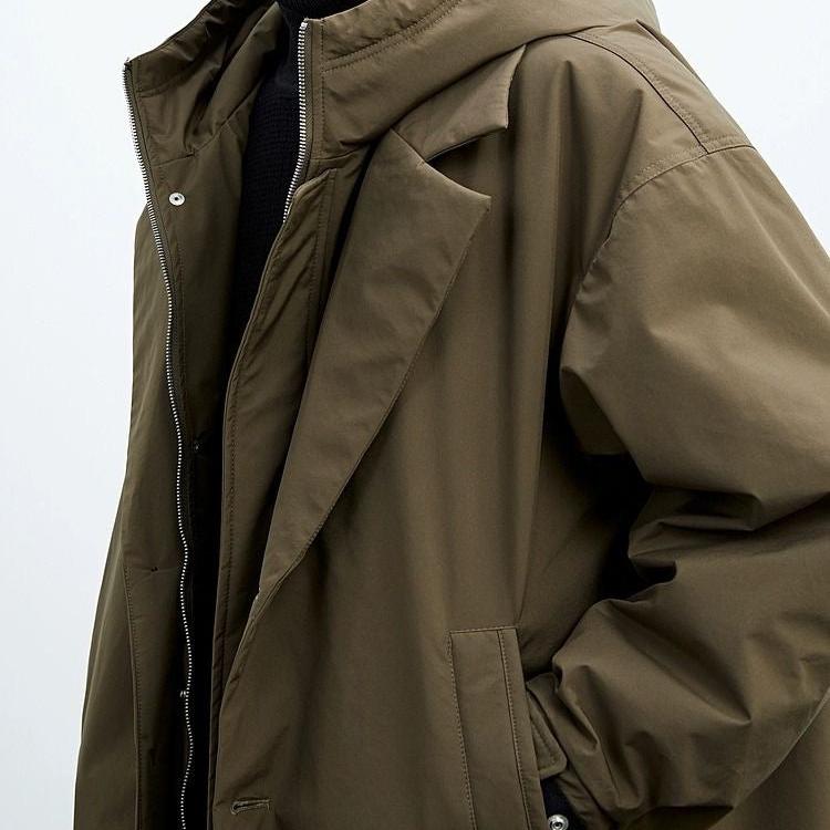 Parka-Mantel – mit Kapuze – winddicht – Oversize-Mantel – Herrenmantel-Chaps Herrenmode