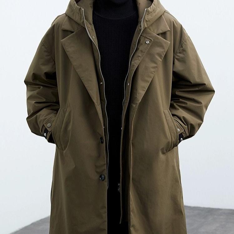 Parka-Mantel – mit Kapuze – winddicht – Oversize-Mantel – Herrenmantel-Chaps Herrenmode