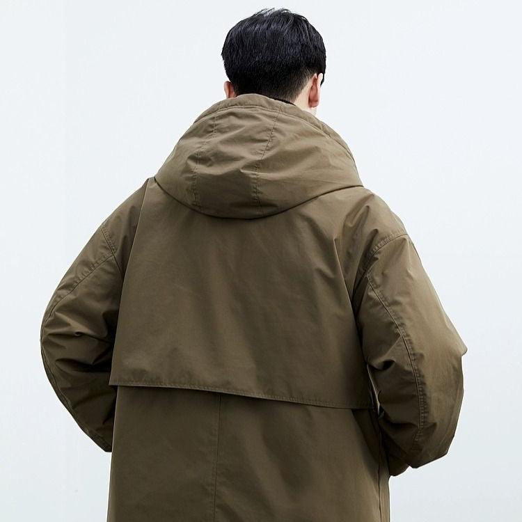 Parka-Mantel – mit Kapuze – winddicht – Oversize-Mantel – Herrenmantel-Chaps Herrenmode