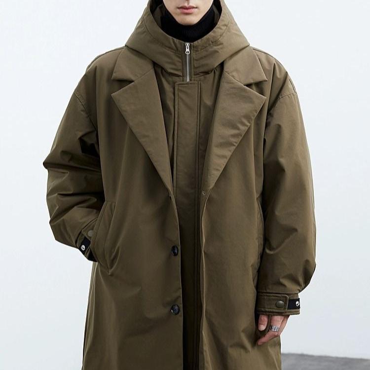 Parka-Mantel – mit Kapuze – winddicht – Oversize-Mantel – Herrenmantel-Chaps Herrenmode