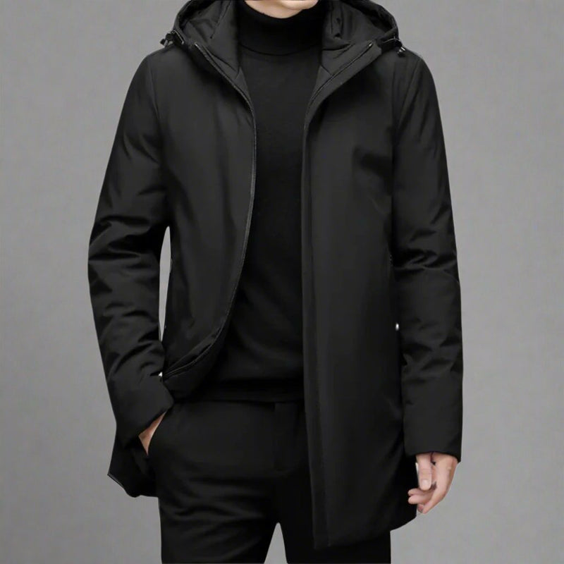 Jonas - Manteau parka pleine longueur au conception épuré et au style urbain raffiné