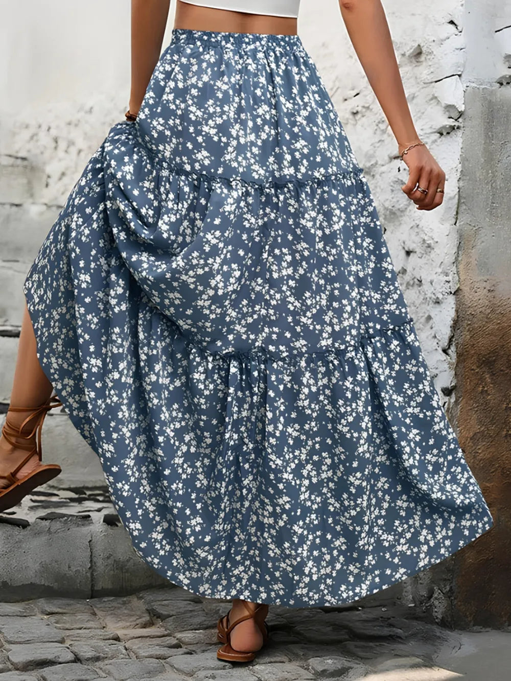 Women Floral Tiered Maxi Skirt | Summer Style