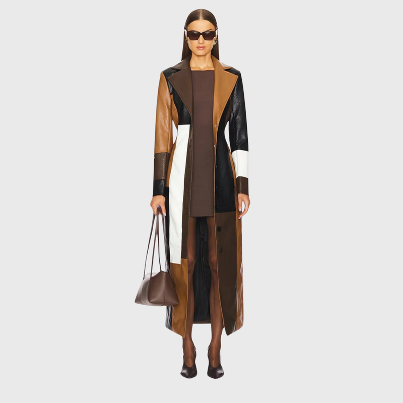 Amarra | Stylischer Patchwork-Langmantel für Damen