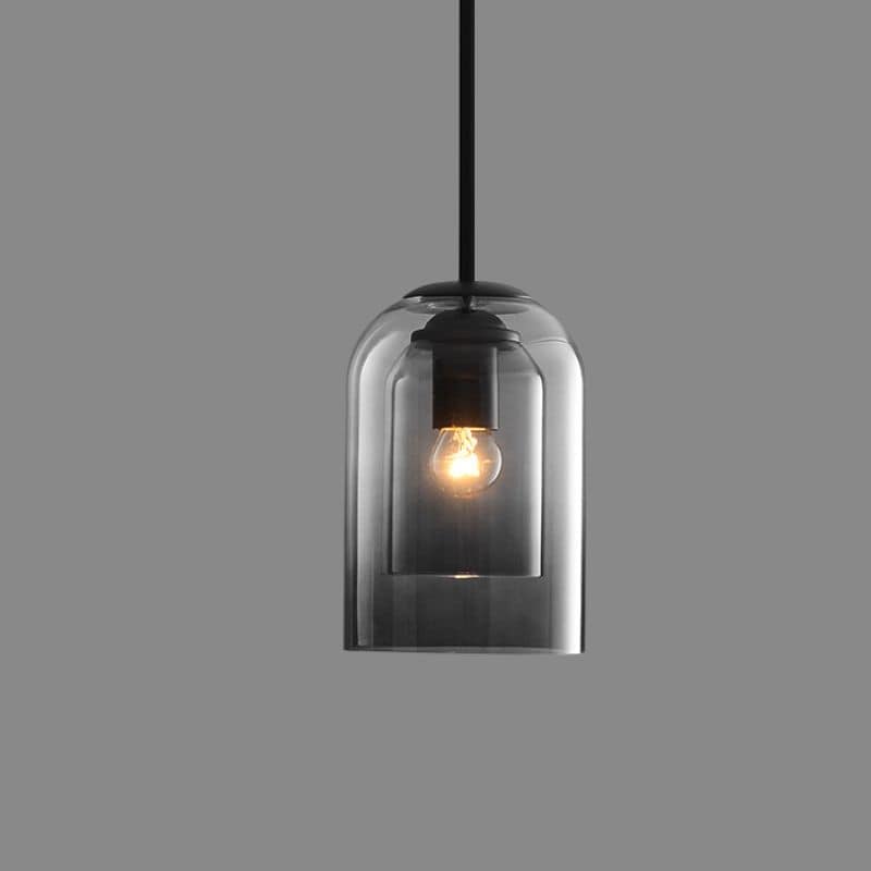 Mica Mid-Century Hanging Lamps with Double Glass