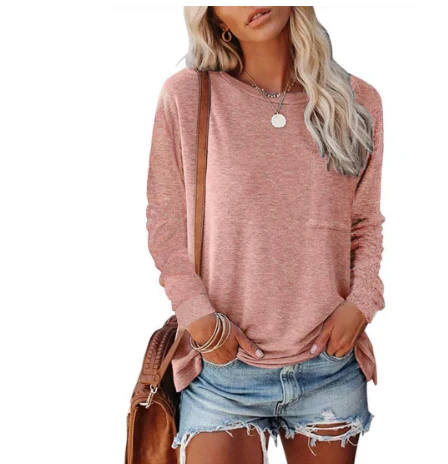 MEELANO Dame Sweatshirt - Afslappet Pasform med Rundhals og Blød Rosa
