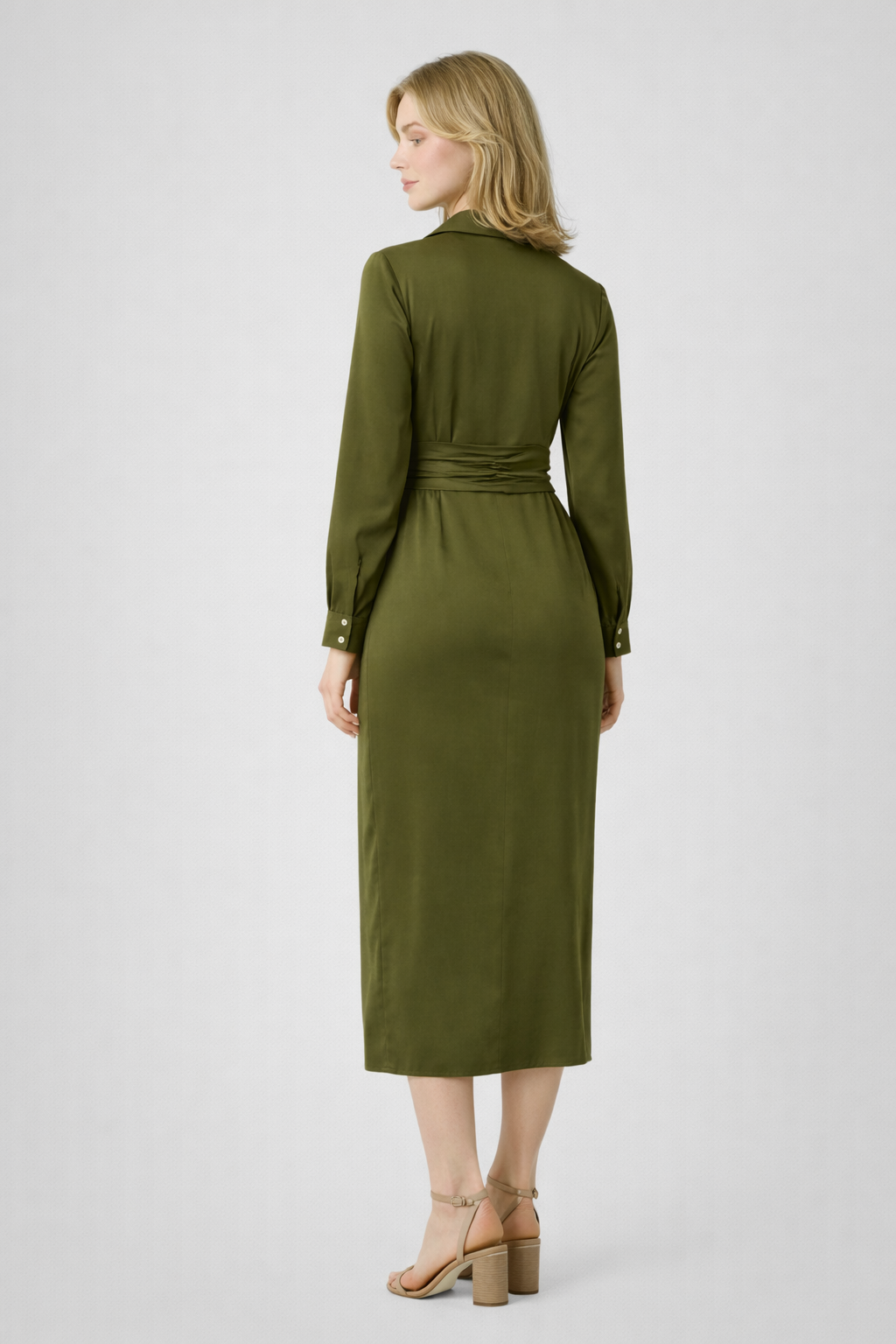 Elegant und Bequeme Lange Maxikleid aus Grüner Mischbaumwolle Damen
