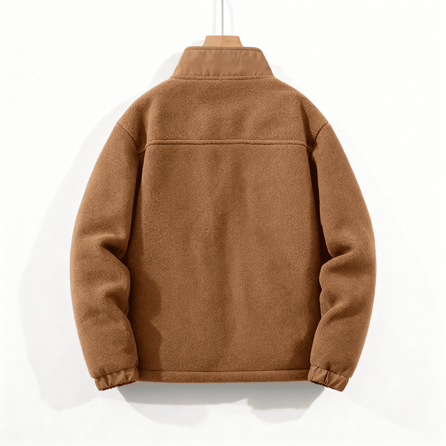 Veste doublée en polaire pour hommes – Veste épaisse à col montant avec fermeture éclair