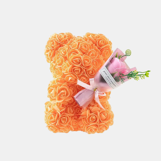 Blød Teddybjørn med Blomst - Perfekt Gave til Kærlige Stunder