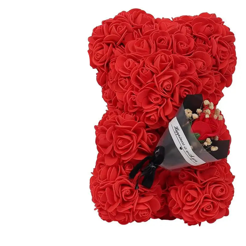 Blød Teddybjørn med Blomst - Perfekt Gave til Kærlige Stunder