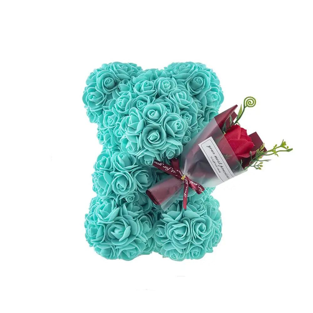 Blød Teddybjørn med Blomst - Perfekt Gave til Kærlige Stunder